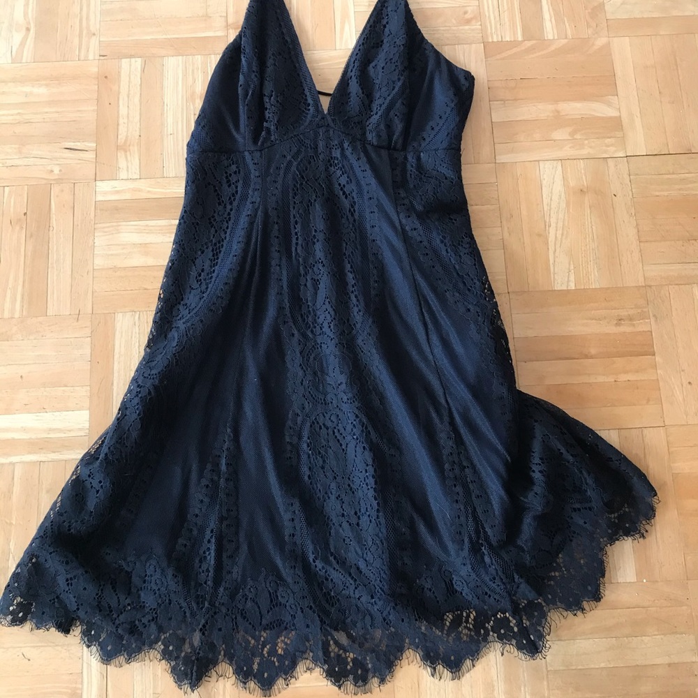 Lush navy blue/black lace dress